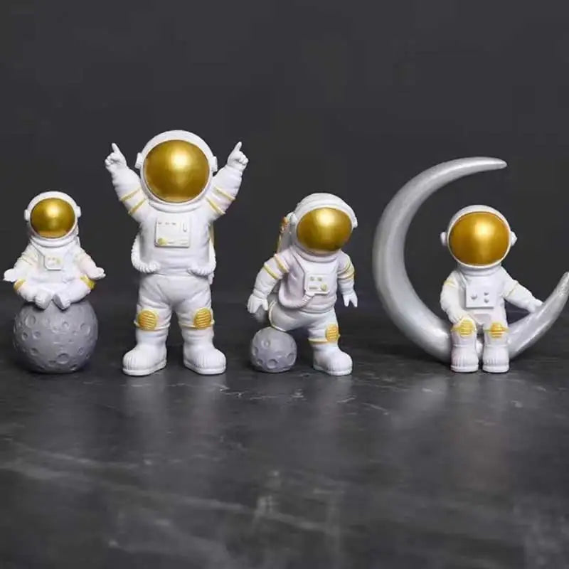 4 peças astronauta estátua ornamento
